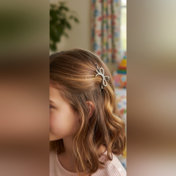 Elegant Crystal Bow Hair Clips (NWOT) - Picture 9 of 9